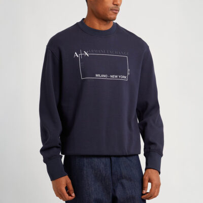 ARMANI EXCHANGE Round Neck Sweatshirt with Logo Print
