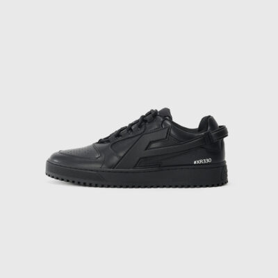 EMPORIO ARMANI Leather sneakers with oversized EA patch