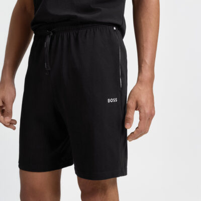 BOSS Stretch-cotton shorts with embroidered logo