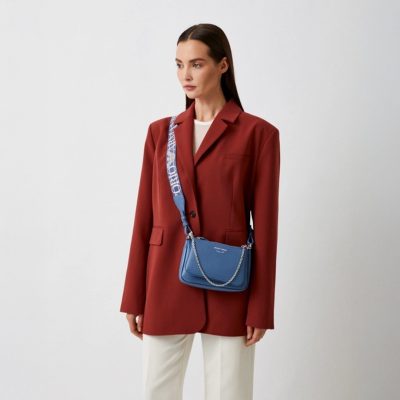 EMPORIO ARMANI Mini double bag with shoulder strap in deer print