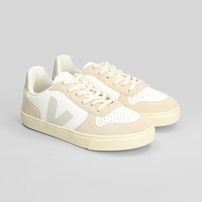 Veja V-10 Sneakers in White Leather and Suede