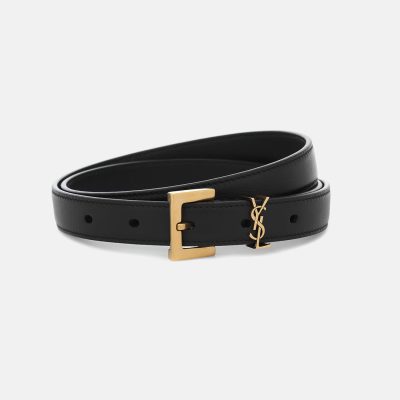 Saint Laurent Cassandre slim leather belt