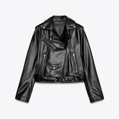 Zara FAUX LEATHER BIKER JACKET
