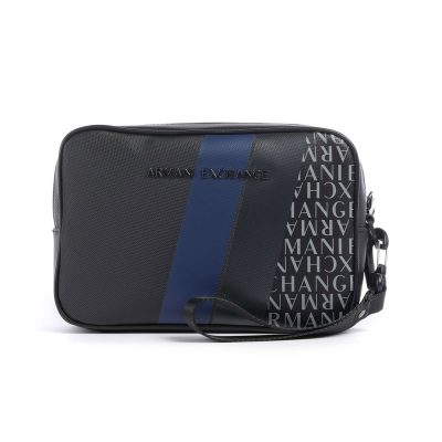 Armani Exchange Monogram and Stripes Wash bag