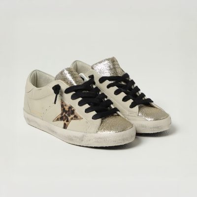 Golden Goose Sstar Beige Brown Women's Leather Sneakers
