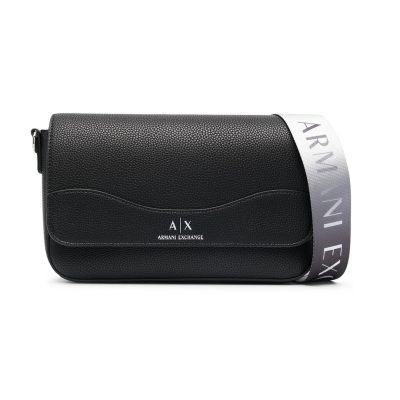 Armani Exchange logo-print leather crossbody bag