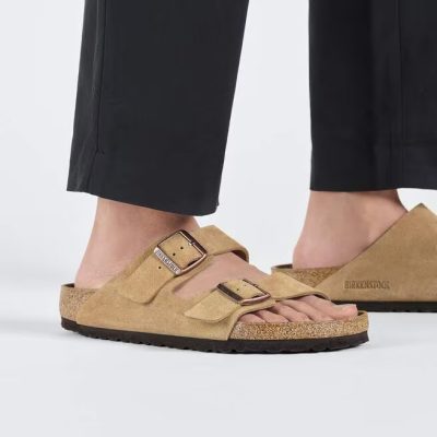Birkenstock Arizona BS Latte Cream Suede Leather Sandals
