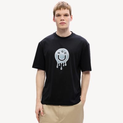 HUGO NEDIRIX Print T-shirt black