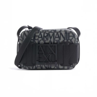 Armani Exchange Logo Placket Top Zip Camera Crossbody Bag