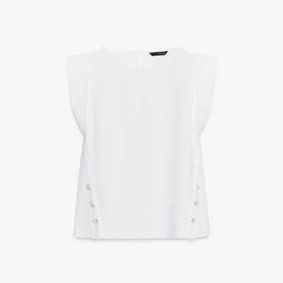 Zara SLEEVELESS TOP WITH DEFINED SHOULDERS