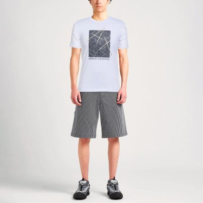 Armani Exchange Regular Fit Crew Neck Cotton Jersey Metallic Ax T-Shirt
