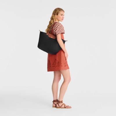LONGCHAMP SHOULDER BAG L LE PLIAGE BLACK