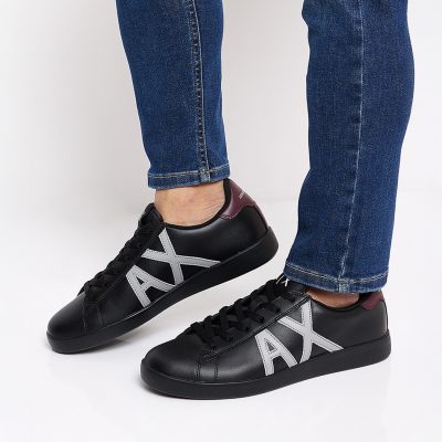 armani exchange Low-top leather sneakers