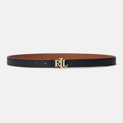 Ralph Lauren LOGO REVERSIBLE PEBBLED LEATHER BELT