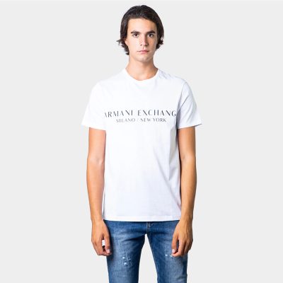 Armani Exchange Men's Short Sleeve Milan New York Logo Crew Neck T-Shirt