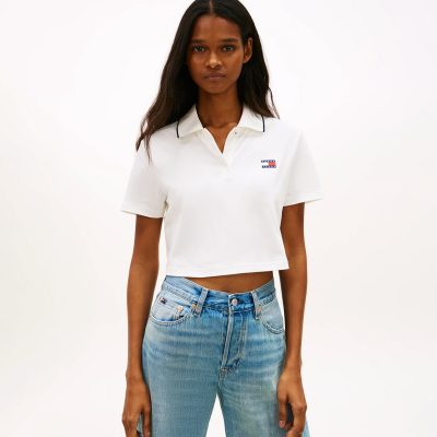 Tommy Jeans TOMMY BADGE BOXY FIT CROPPED POLO SHIRT