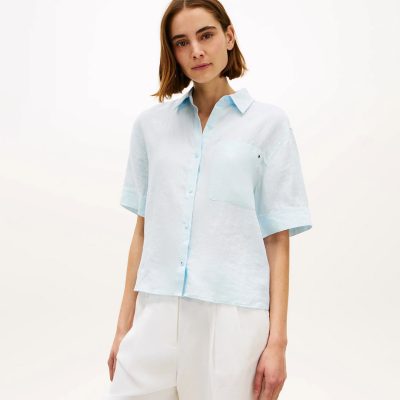 Tommy Hilfiger Relaxed Fit Pure Linen Short Sleeve Shirt