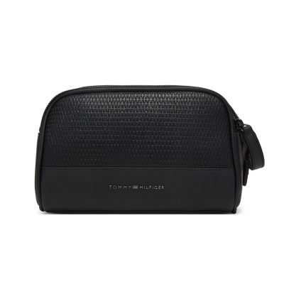 Tommy Hilfiger Metal Logo Woven Washbag