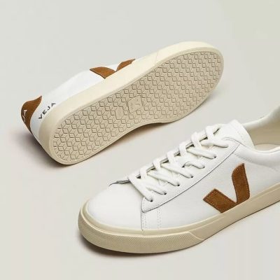 Veja CAMPO LEATHER  WHITE COGNAC