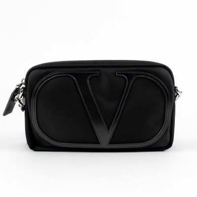 Valentino Garavani VLogo Crossbody Bag Nylon with Leather