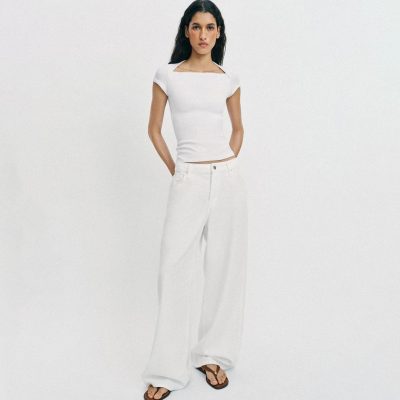 Zara SLIM FIT SQUARE NECK T-SHIRT