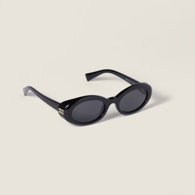 Miu Miu Eyewear logo-plaque oval-frame sunglasses