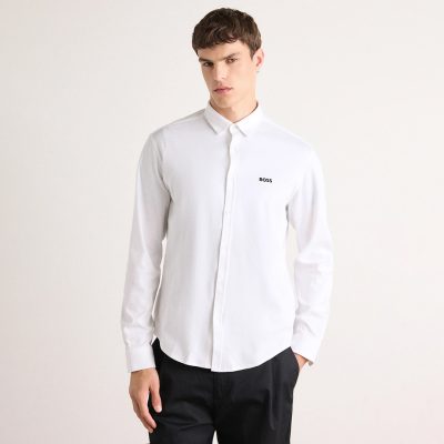 Boss Regular-fit shirt in dynamic cotton jersey