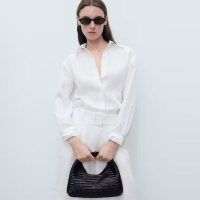 Mango Linen oversized shirt