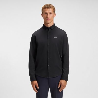 Boss Regular-fit shirt in dynamic cotton jersey