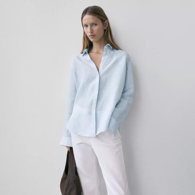 Massimo dutti Flowing pinstriped  linen shirt