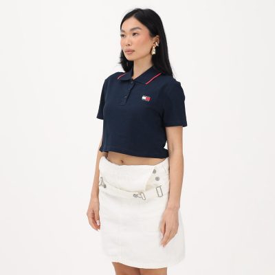 Tommy Jeans TOMMY BADGE BOXY FIT CROPPED POLO SHIRT