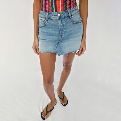 Zara Z1975 DENIM SKORT WITH RAW HEM
