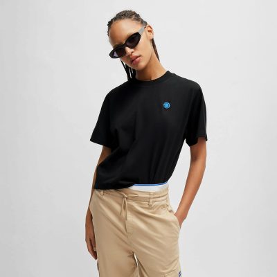 HUGO Cotton-jersey T-shirt with Happy HUGO logo T-shirt