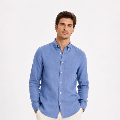 Hackett Button-Down Brushed Point Collar linen shirt