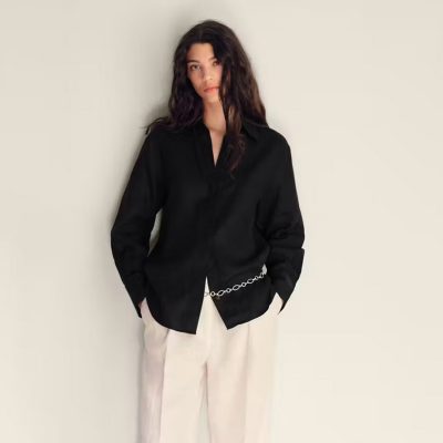 Mango Linen oversized shirt