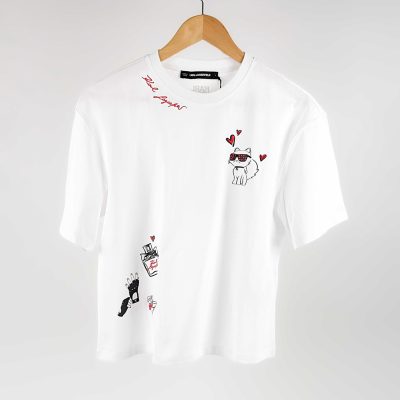 Karl Lagerfeld Ikonik Choupette Heart T-Shirt