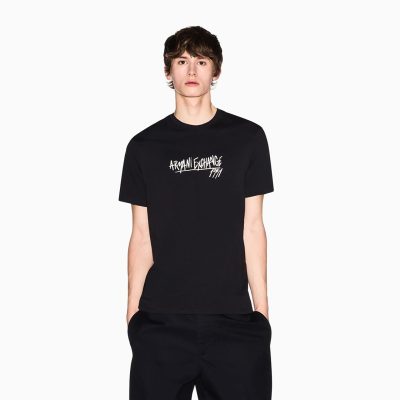 Armani Exchange Slim Fit logo-print Cotton T-shirt