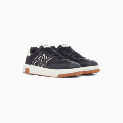 Armani Exchange Faux Leather with contrasting logo Sneakers
