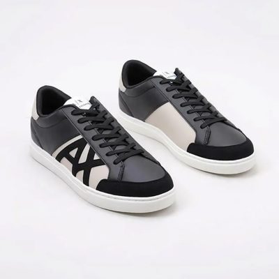 Armani Exchange Men's Suede Logo Low Top Court Sneaker