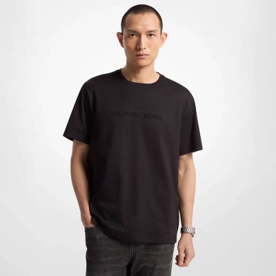 Michael Kors Mens Logo Embossed Cotton T-Shirt