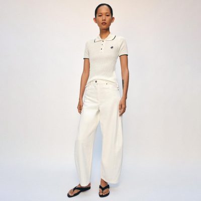 Zara CONTRAST RIBBED POLO SHIRT