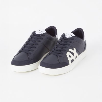 Armani Exchange Men's Suede Logo Low Top Court Sneaker
