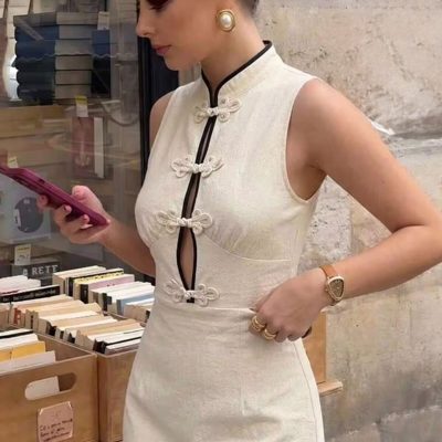 Shein Serisse Elegant Women's Sleeveless Short Dress