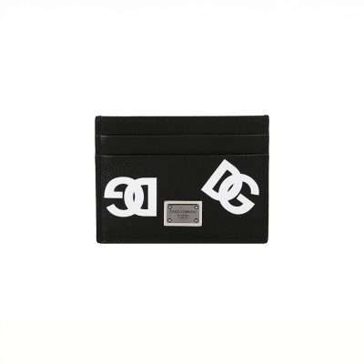 Dolce & Gabbana Calfskin card holder with all-over DG print