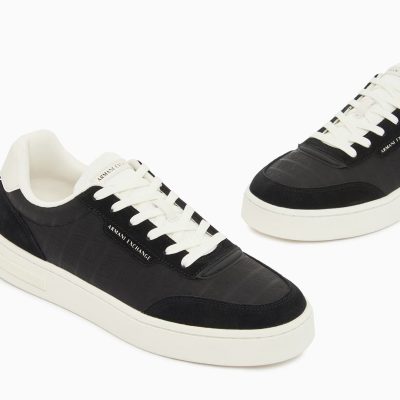 Armani Exchange Urban leather Sneakers with suede inserts