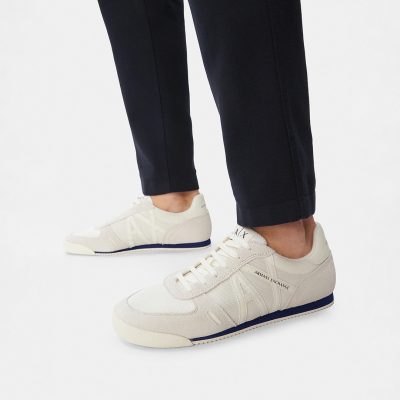 Armani exchange suede and mesh with reflective details Sneakers