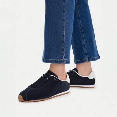 Tommy hilfiger Low-top suede sneakers with TH monogram