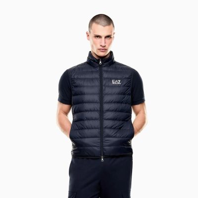 Emporio armani Packable gilet with zip and down padding Core Identity