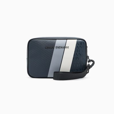 Armani Exchange Monogram and Stripes Wash bag