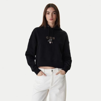 GUESS JEANS Drop Shoulder Baker Cropped Hoodie